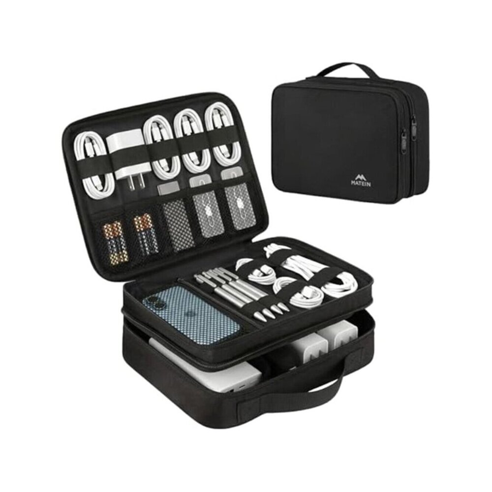 Compact Cable Organizer Bag Travel Electronics Case